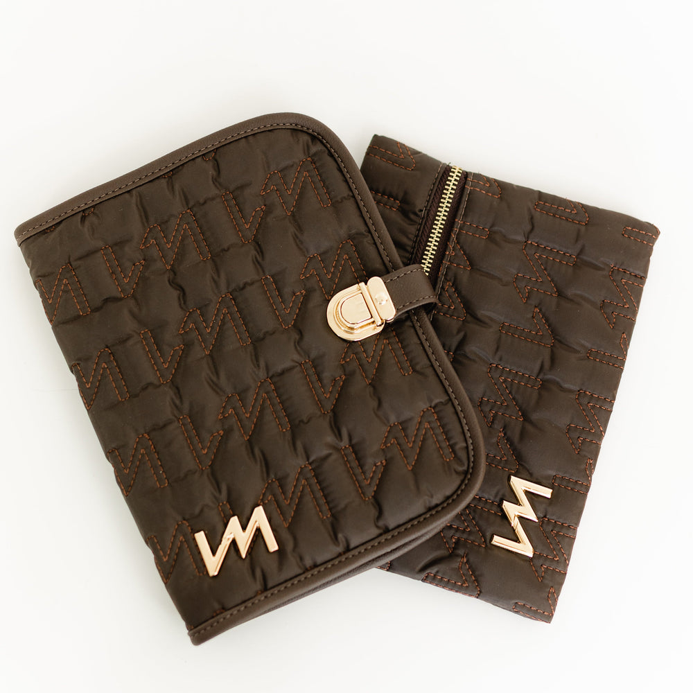 Kit Porta Documentos Urban Chic Marrom