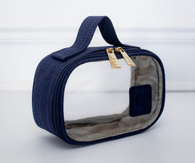 Necessaire Cristal PP linho marinho