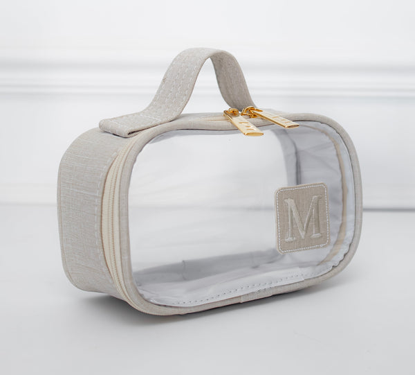 Necessaire Cristal PP linho bege
