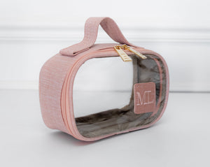 Necessaire Cristal PP Linho rosé