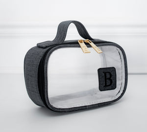 Necessaire Cristal PP linho preto