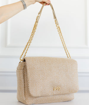 Bolsa Kate Tressê Palha - Pronta Entrega