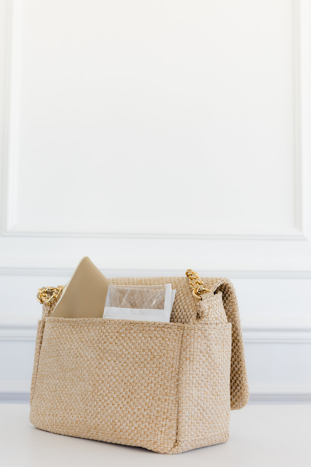 Bolsa Kate Tressê Palha - Pronta Entrega