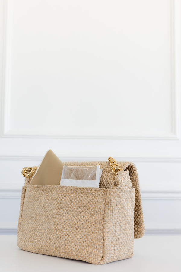 Bolsa Kate Tressê Palha - Pronta Entrega