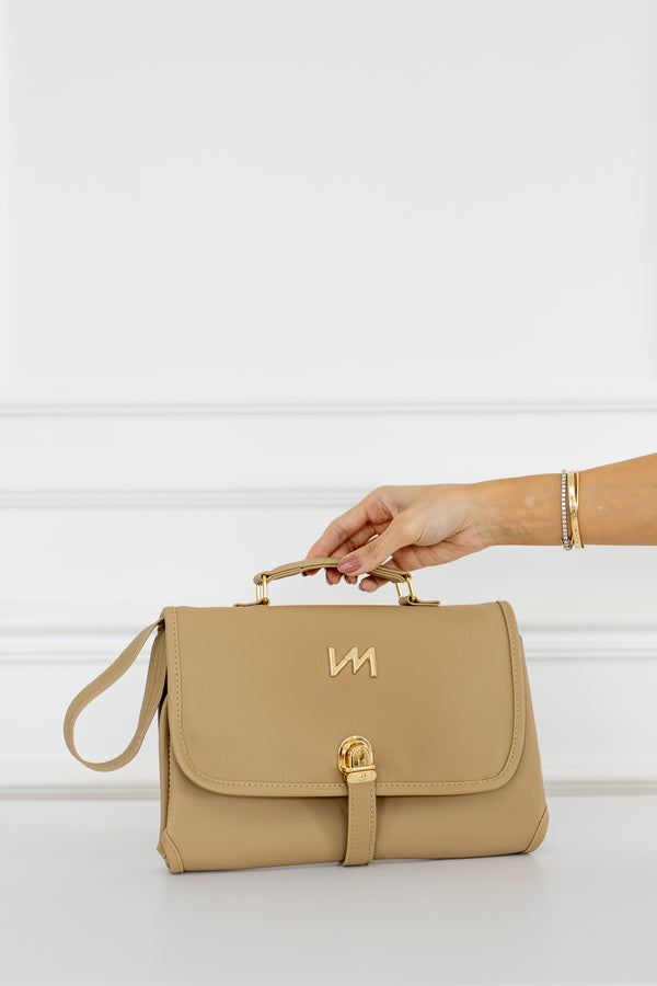 Kit Bolsas Maternidade Ella Bege - Mala de rodinhas, Bolsa Madeleine, Mochila 2 em 1 e trocador portátil.