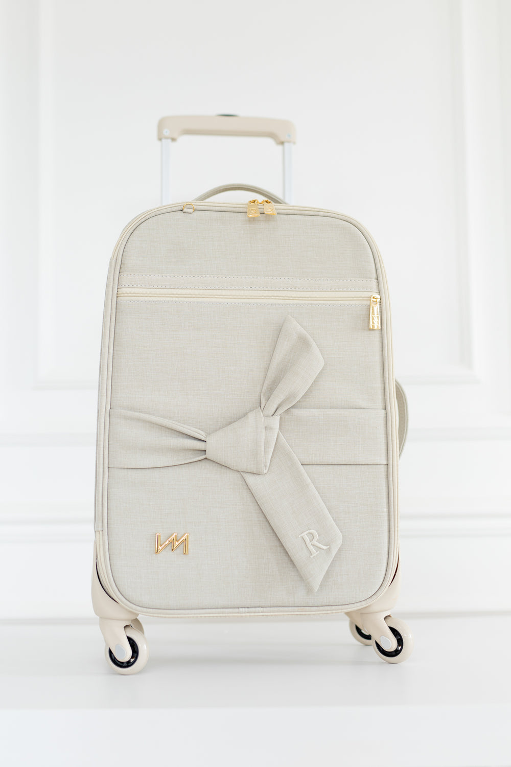 Kit Bolsas Maternidade Nós Bege - Mala de rodinhas, Bolsa Cleo , Frasqueira Termica e Trocador Portátil.