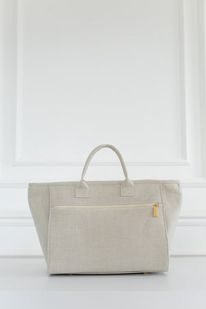 Kit Bolsas Maternidade Nós Bege - Mala de rodinhas, Mochila 2 em 1 , Bolsa Cloe e Kit de Necessaires.