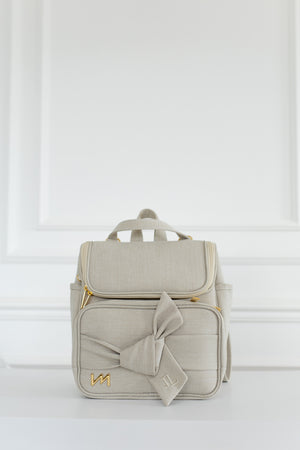 Kit Bolsas Maternidade Nós Bege - Mala de rodinhas, Mochila 2 em 1 , Bolsa Cloe e Kit de Necessaires.