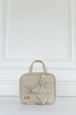 Kit Bolsas Maternidade Nós Bege - Mala de rodinhas, Bolsa Cleo , Frasqueira Termica e Trocador Portátil.