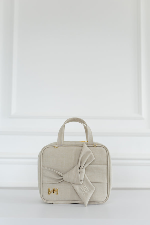 Kit Bolsas Maternidade Nós Bege - Mala de rodinhas, Bolsa Cleo , Frasqueira Termica e Trocador Portátil.