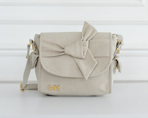 Bolsa Louise Mini Nós Linho Bege - Pronta Entrega