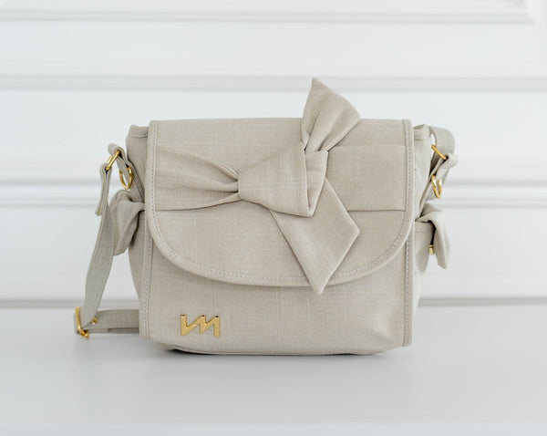 Bolsa Louise Mini Nós Linho Bege - Pronta Entrega