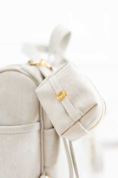 Porta Chupetas Ella Linho bege