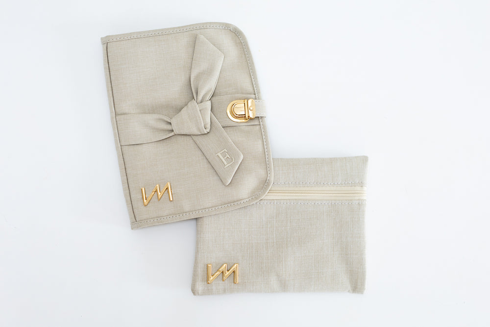 Kit Porta Documentos Nós Bege