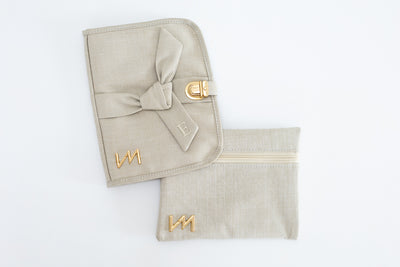 Kit Porta Documentos Nós Bege