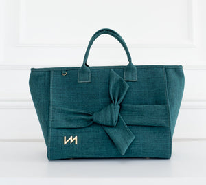 Bolsa Cloé Nós Linho verde - Pronta Entrega