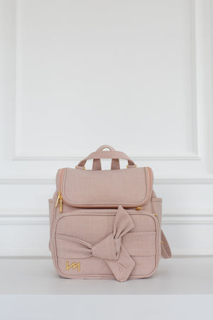 Kit Bolsas Maternidade Nós Rosé - Mala de rodinhas, Bolsa Madeleine, Mochila 2 em 1 e Trocador portátil.