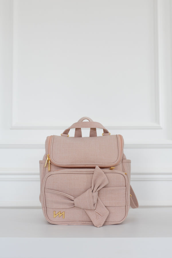 Kit Bolsas Maternidade Nós Rosé - Mala de rodinhas, Bolsa Madeleine, Mochila 2 em 1 e Trocador portátil.