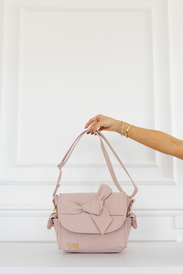 Kit Bolsas Maternidade Nós Rosé - Mala de rodinhas, Cleo, Louise Mini e Kit Porta Documentos