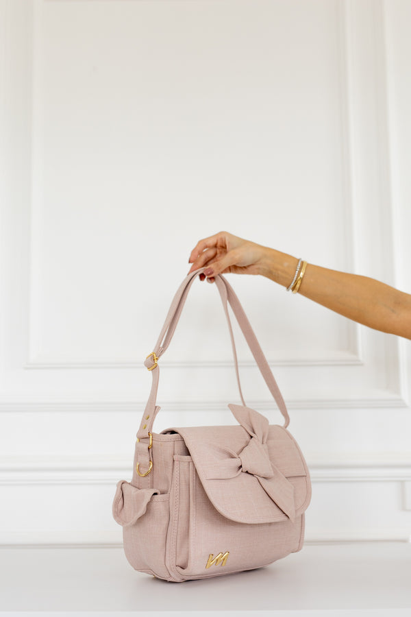 Kit Bolsas Maternidade Nós Rosé - Mala de rodinhas, Cleo, Louise Mini e Kit Porta Documentos