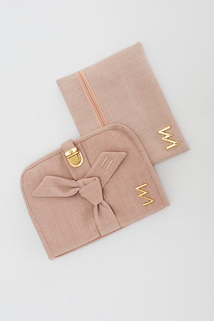 Kit Bolsas Maternidade Nós Rosé - Mala de rodinhas, Cleo, Louise Mini e Kit Porta Documentos