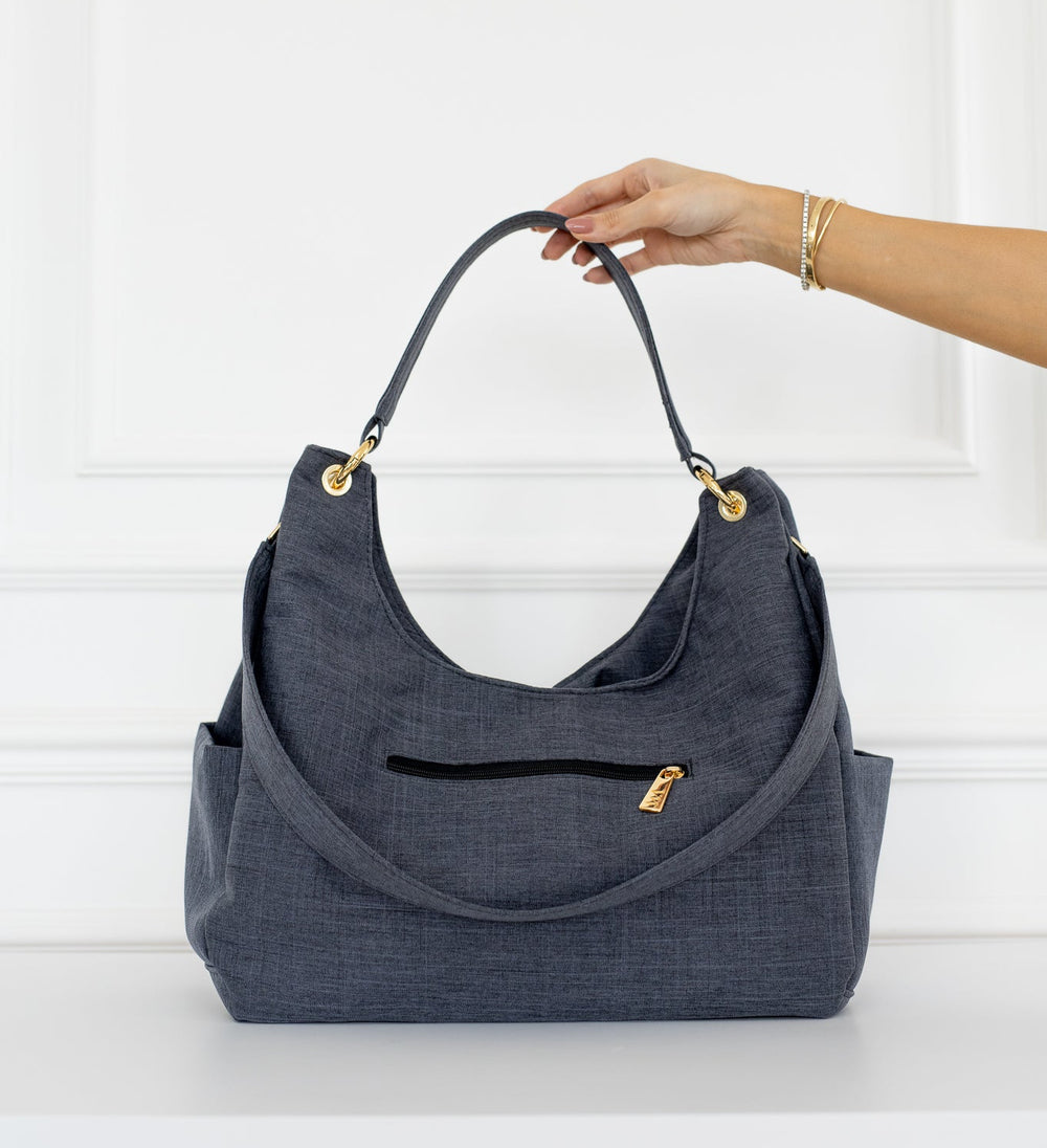 Bolsa Madeleine Linho Preto - Pronta Entrega