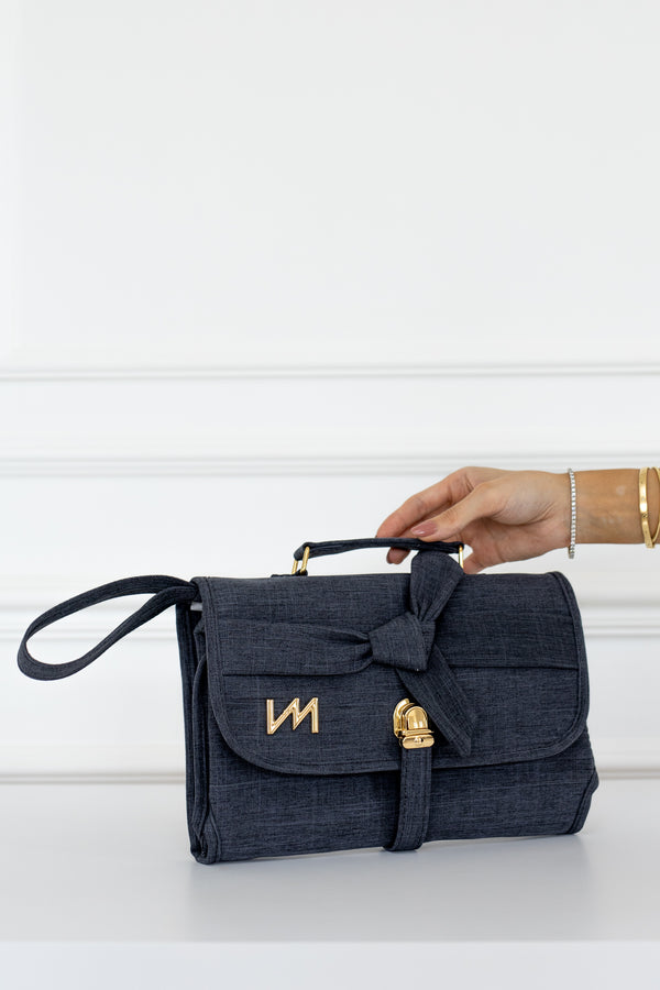 Kit Bolsas Maternidade Nós Preto - Mala de rodinhas, Bolsa Madeleine, Mochila 2 em 1 , Porta Documentos e Trocador Portátil.&nbsp;