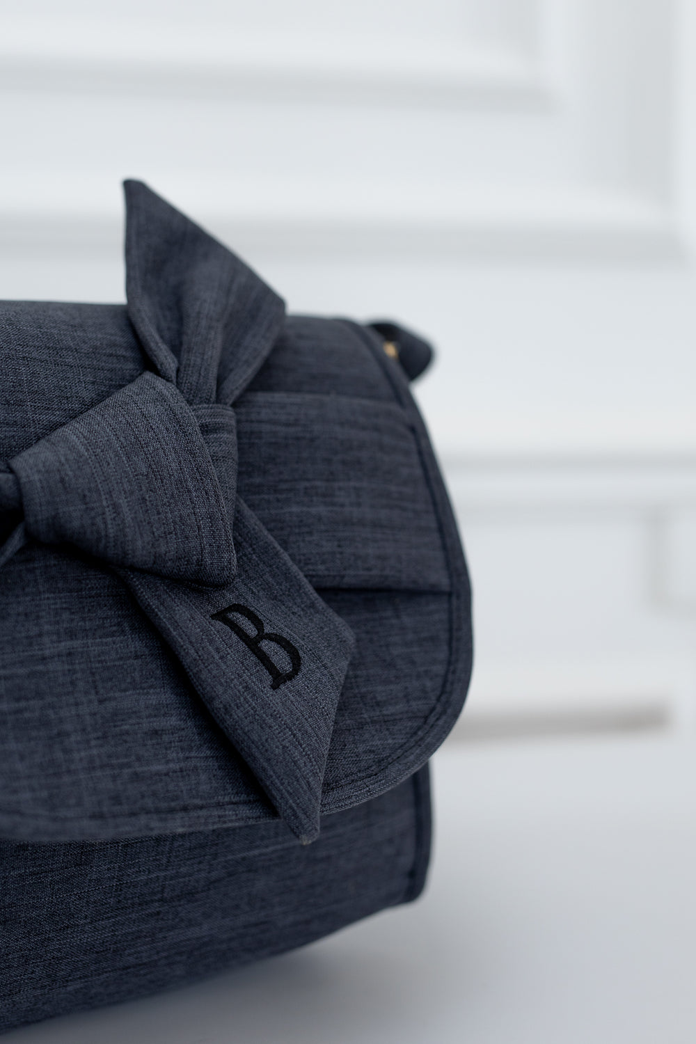 Bolsa Louise Mini Nós Linho Preto - Pronta Entrega