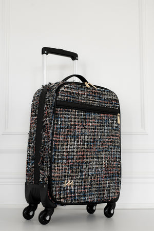 Mala maternidade de Rodinhas Tweed preto