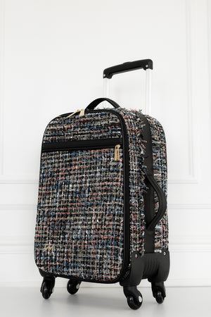 Mala maternidade de Rodinhas Tweed preto