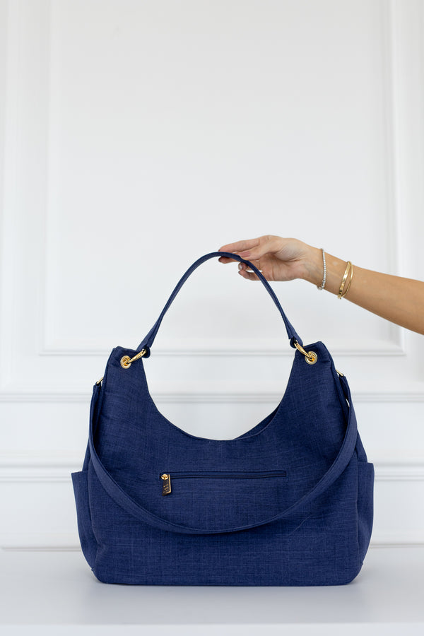 Kit Bolsas Maternidade Nós Marinho - Mala de rodinhas, Bolsa Madeleine, Frasqueira Térmica e Kit Porta Documentos.