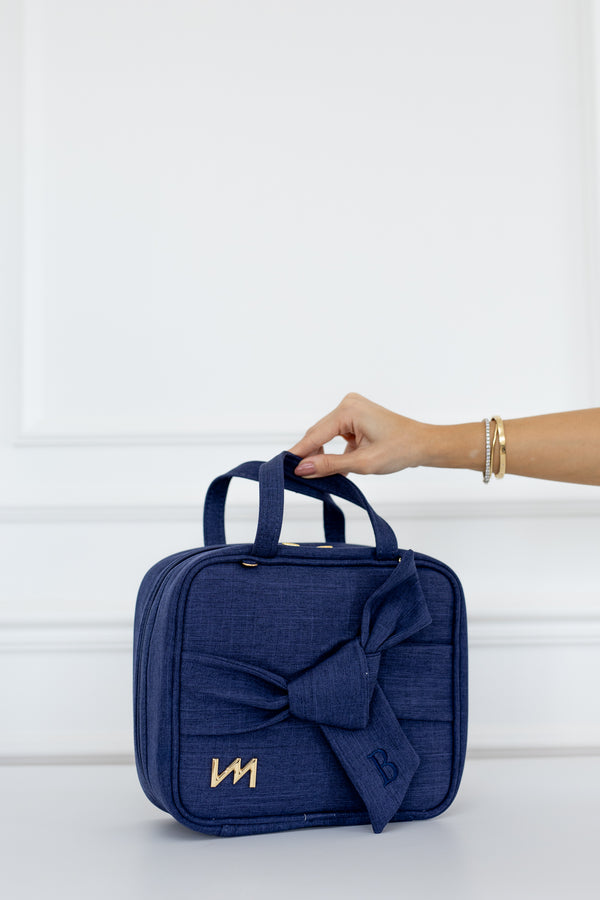 Kit Bolsas Maternidade Nós Marinho - Mala de rodinhas, Bolsa Madeleine, Frasqueira Térmica e Kit Porta Documentos.