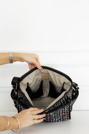 Bolsa maternidade Louise Mini Tweed Preto
