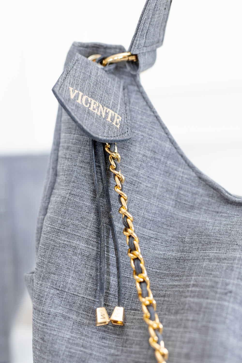 Pingente Ella Nome Linho Cinza