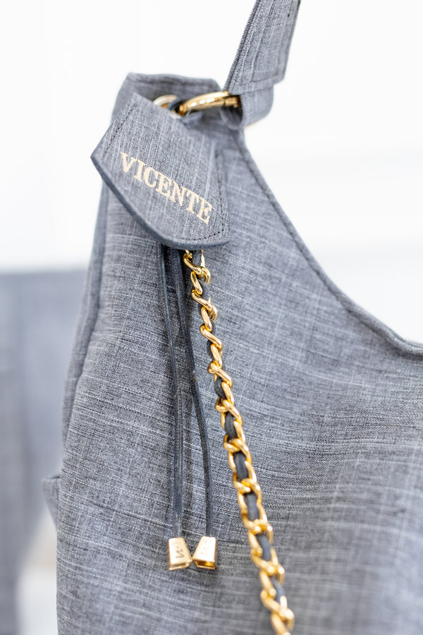 Pingente Ella Nome Linho Cinza