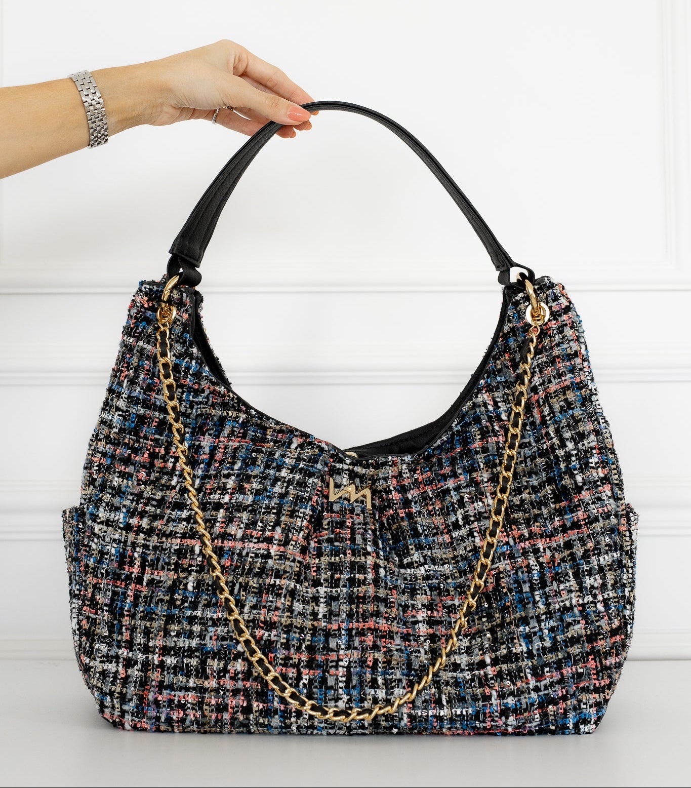 Bolsa Maternidade Madeleine Tweed Preto