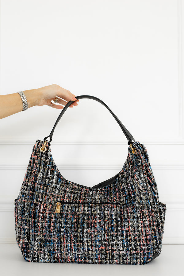 Bolsa Maternidade Madeleine Tweed Preto