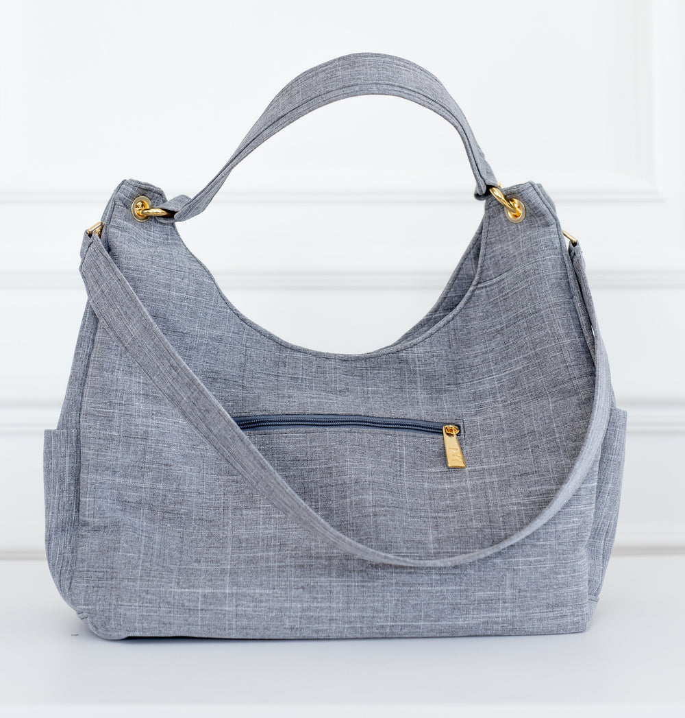 Bolsa Madeleine Linho Cinza