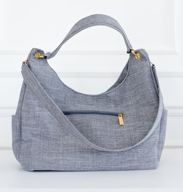 Bolsa Madeleine Linho Cinza