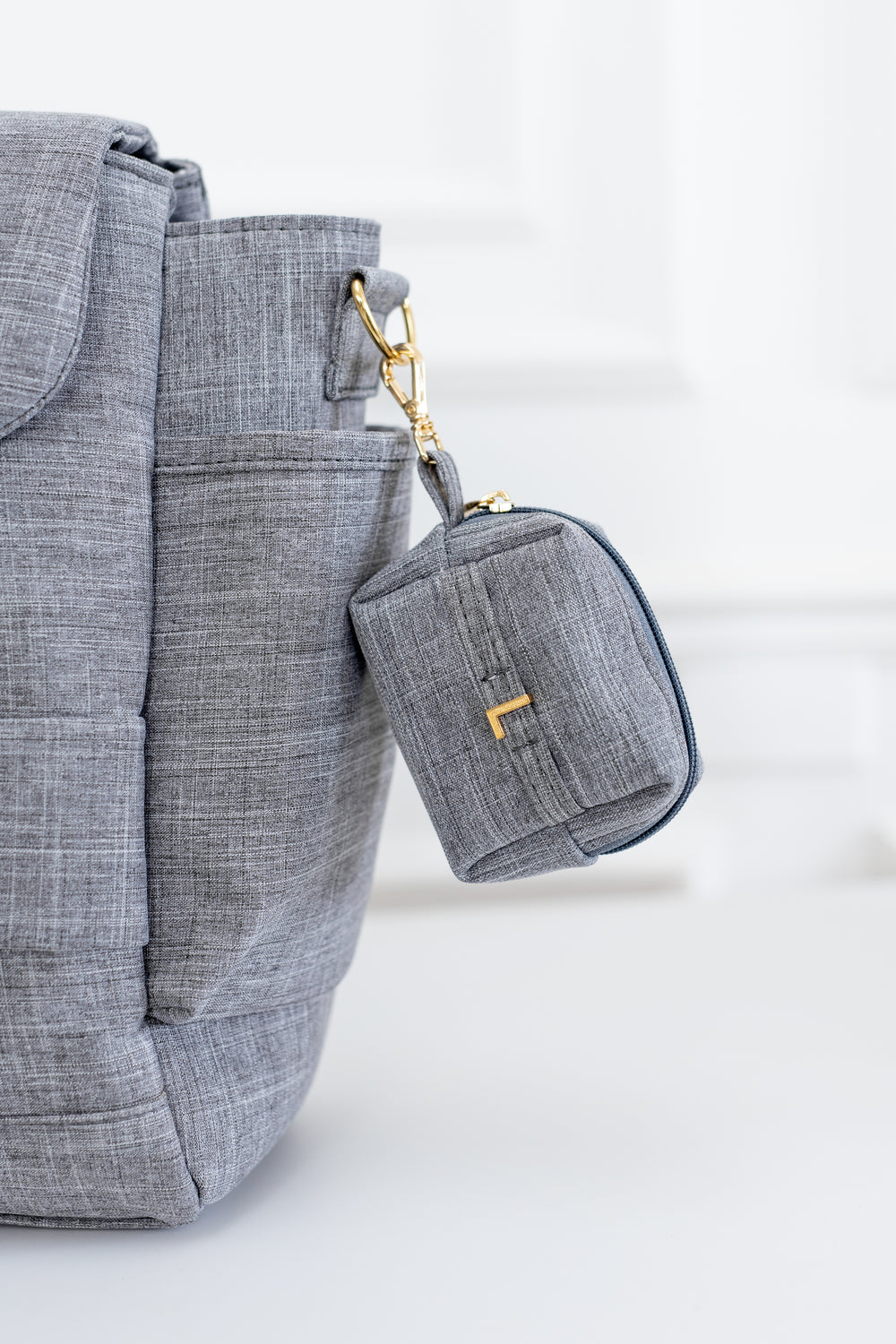 Porta Chupetas Ella Linho Cinza