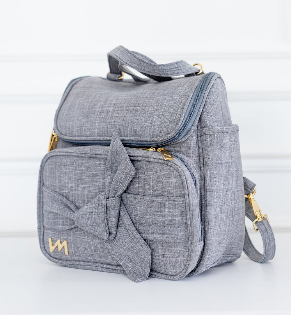 Mochila 2 em 1 Nós Cinza - Pronta Entrega