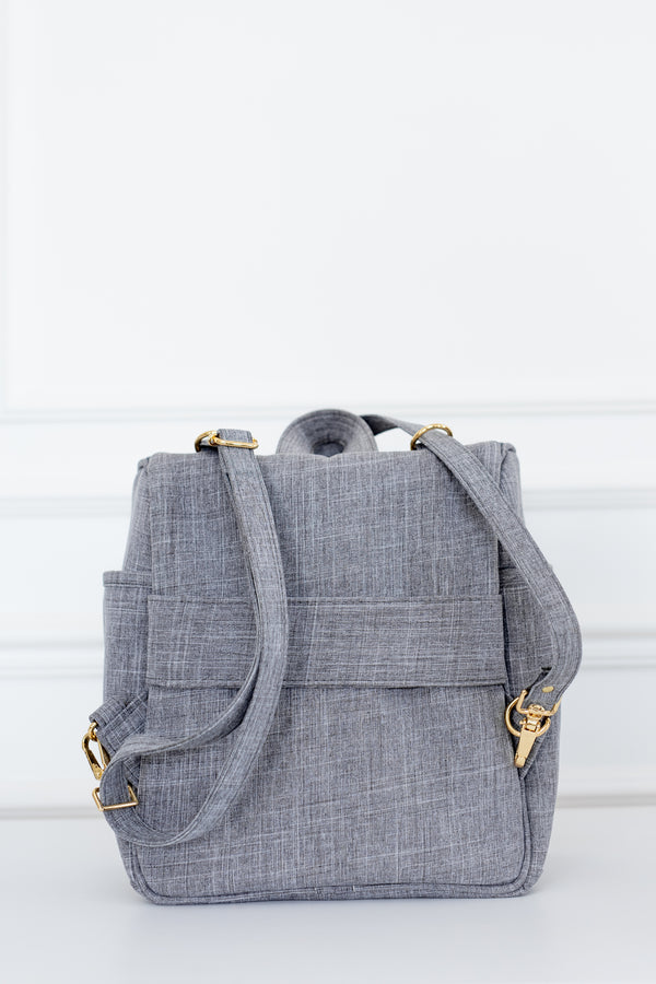 Mochila 2 em 1 Nós Cinza - Pronta Entrega