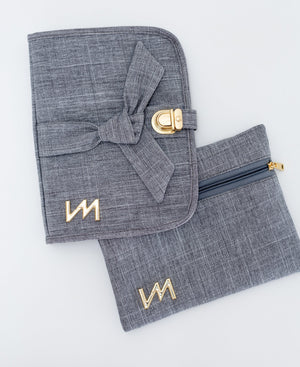 Kit Porta Documentos Nós Cinza