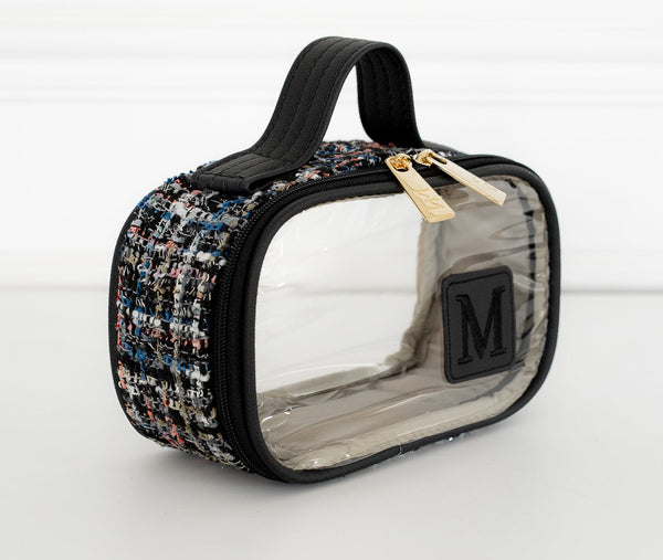 Kit Bolsas Maternidade Tweed Preto - Mala de rodinhas, Madeleine, Mochila 2 em 1, Kit Porta documentos e necessaire PP.
