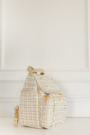 Mochila maternidade  2 em 1 Tweed bege