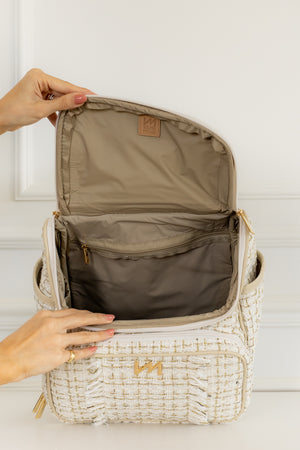Mochila maternidade  2 em 1 Tweed bege