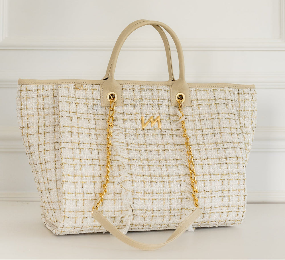 Bolsa Maternidade Cloé Tweed Bege
