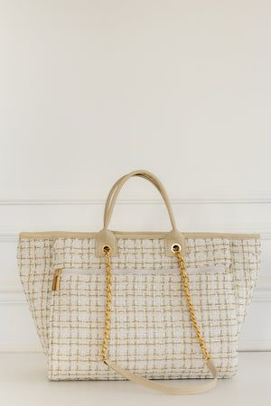 Bolsa Maternidade Cloé Tweed Bege