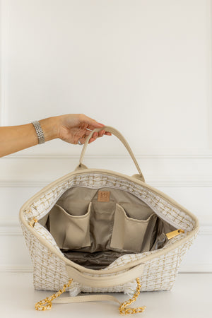 Bolsa Maternidade Cloé Tweed Bege