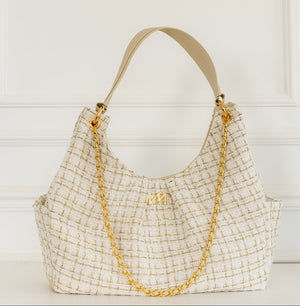 Bolsa Maternidade Madeleine Tweed Bege